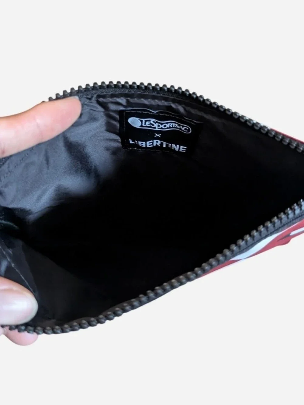 Lesportsac x Libertine red lips zipper pouch bag